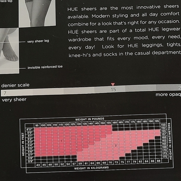 HUE • Opaque Hoisery & French Lace Thigh Hoisery - Picture 5 of 6